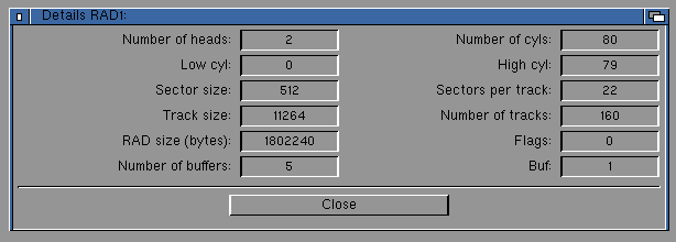 RADManager - RAD disk details