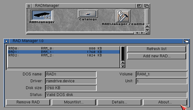 RADManager - main window