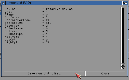 RADManager - saving mountlist