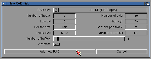 RADManager - create new RAD disk